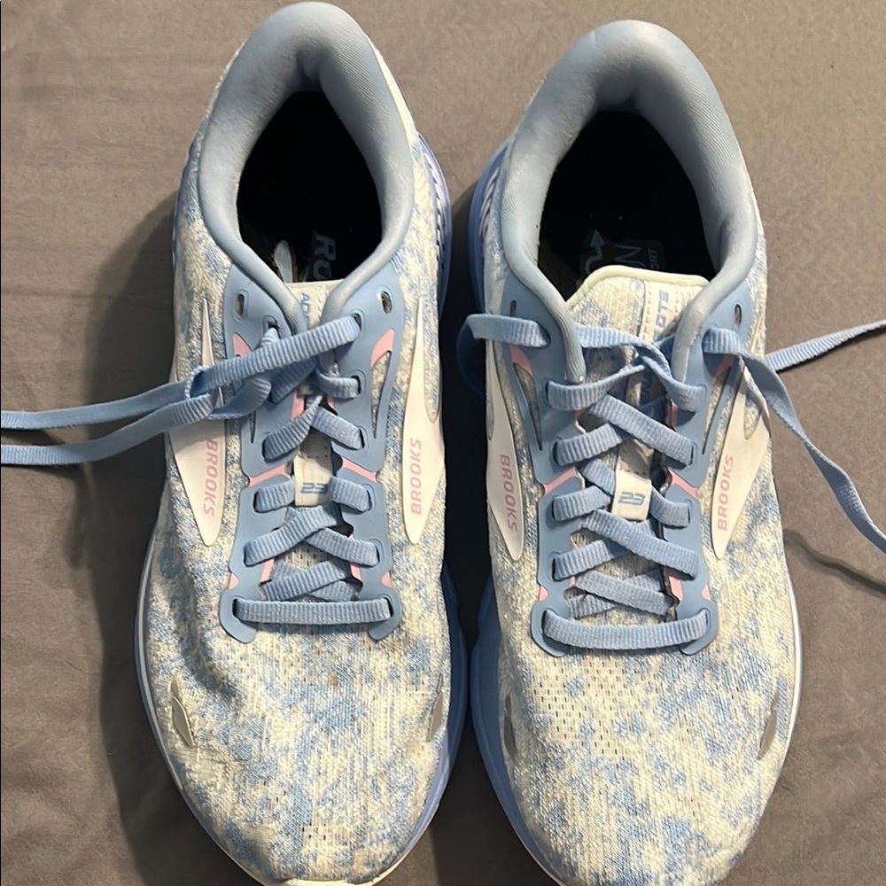 Brooks Sky Blue and White Athletic Sneakers
